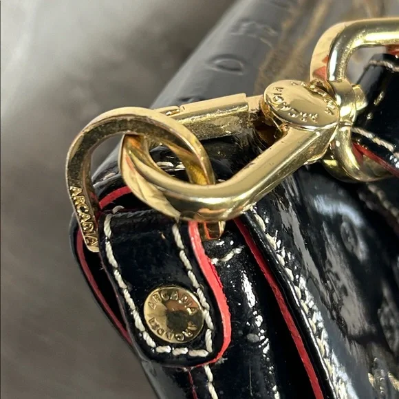 Arcadia made in Italy patent leather bag with removable strap